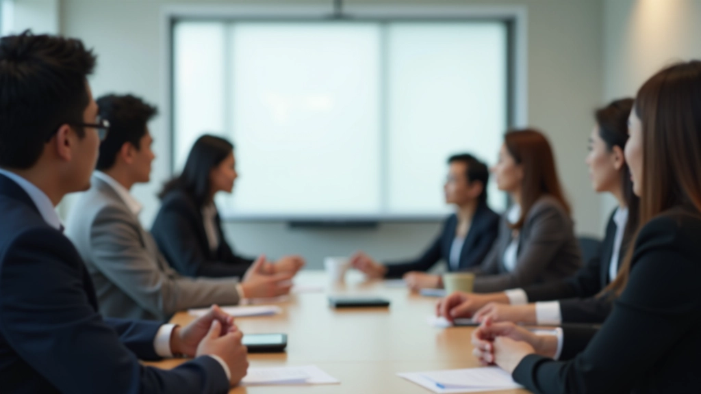 Professional team training environment with Malaysian professionals collaborating in a modern office space