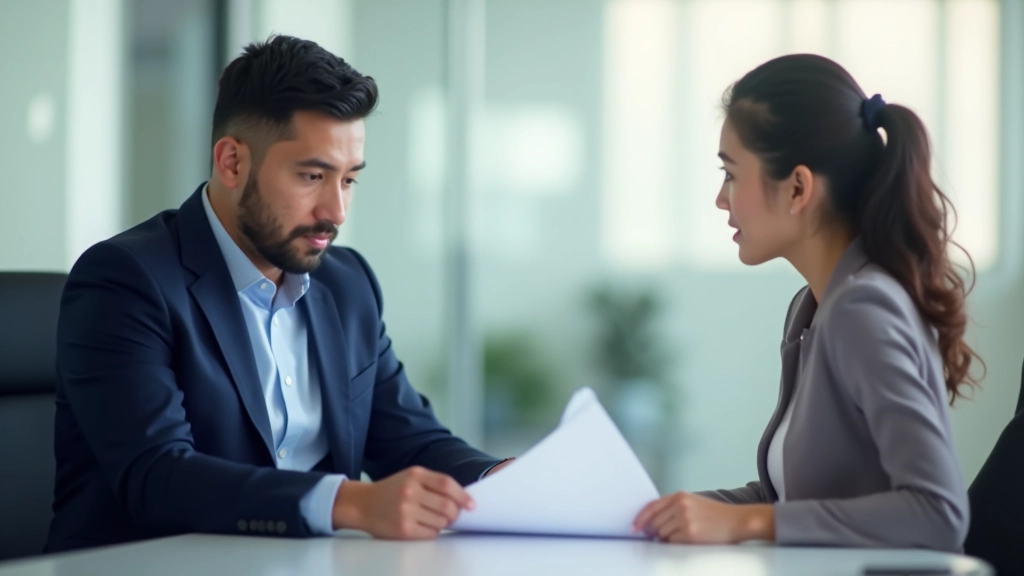 Manager and team member in productive one-on-one conversation about task expectations