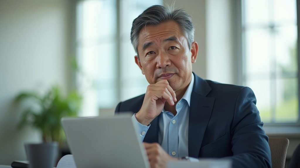 Leader engaging in authentic reflection and self-awareness moment in professional setting