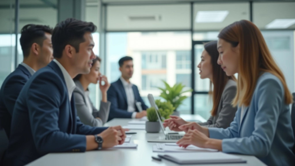 Professional team members collaborating together with consistency and focus in organized workspace environment