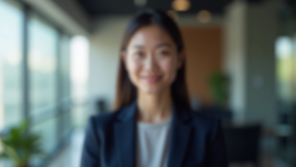 Professional woman in blazer actively listening to colleague during one-on-one meeting in modern office