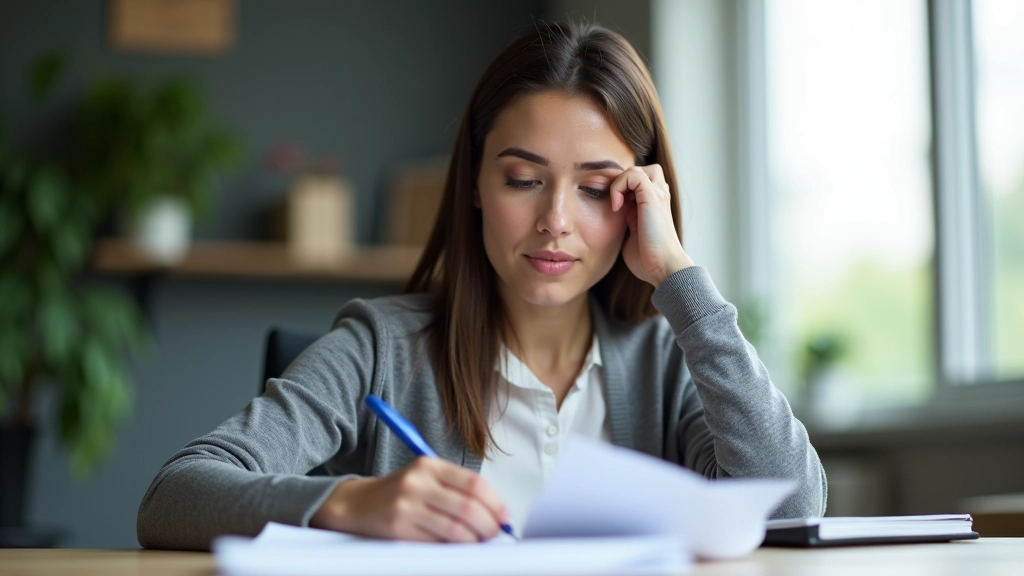 Manager reviewing progress notes and follow-up feedback without hovering